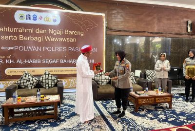 Polwan Polres Pasuruan Berikan Edukasi Keselamatan dan Pencegahan Kekerasan Asusila kepada Santri