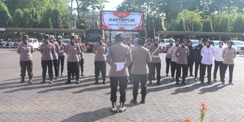 Polwan Polres Pasuruan Gelar Gaktibplin di Momen HUT ke-77