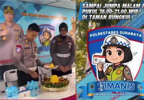 AKP Tri Arda Meidiansyah Awali Potong Tumpeng Giat Launching SIManis Layanan Malam Hari di Taman Bungkul