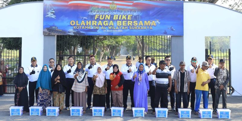 Baksos Funbike Sinergitas Kotama TNl AL Surabaya, Solidkan Kondusifitas Wilayah