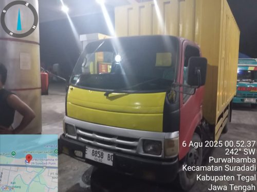 Tertangkap Tangan! Truk Bok Diduga Angkut Solar Subsidi Diamankan Polsek Suradadi Tegal
