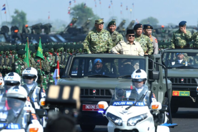 Presiden Prabowo Pimpin Upacara Gelar Pasukan Operasional dan Kehormatan Militer di Batujajar