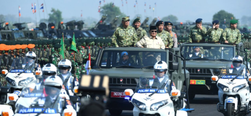Presiden Prabowo Pimpin Upacara Gelar Pasukan Operasional dan Kehormatan Militer di Batujajar