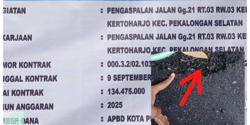 Pelaksana Diduga Tak Kompeten, Proyek Pengaspalan Gg. 21 Kuripan Disorot GNPK RI