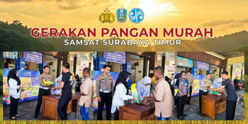 Warga Surabaya Serbu Samsat Surabaya Timur untuk Beras Murah Rp 55 Ribu Per Sak Kemasan 5 Kilogram