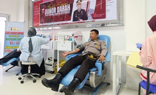 Polres Lumajang Gelar Donor Darah Serentak Peringati HUT Humas Polri ke-74