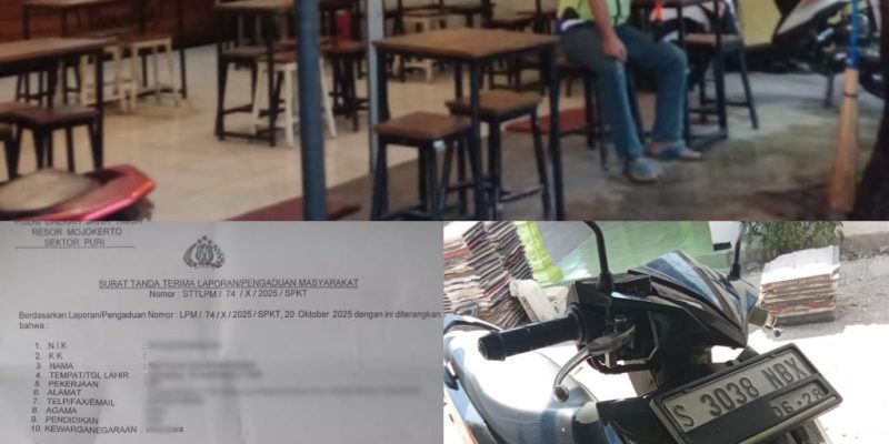 Sepeda Motor Karyawati Resto Mie Djoetek Raib Digondol Maling
