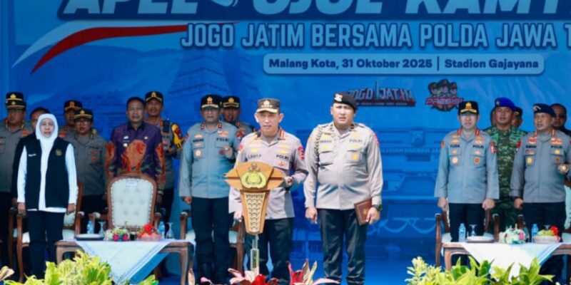 Kapolri Pimpin Apel Ojol Kamtibmas “Jogo Jatim” Bersama Polda Jawa Timur di Malang