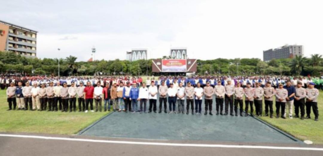 Polda Jatim Bersama Serikat Pekerja dan Buruh Gelar Apel Kebangsaan Jaga Stabilitas Kamtibmas