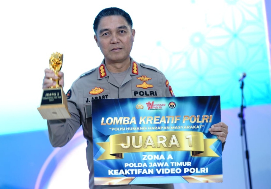 Humas Polda Jatim Raih Peringkat 1 Nominasi Keaktifan Video Polri 