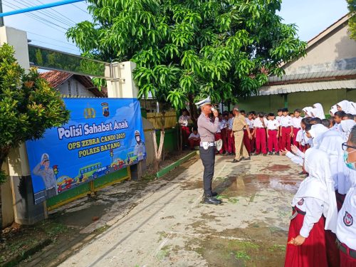 Satlantas Polres Batang Ajak 240 Siswa SD Klidang Wetan Belajar Tertib Lalu Lintas
