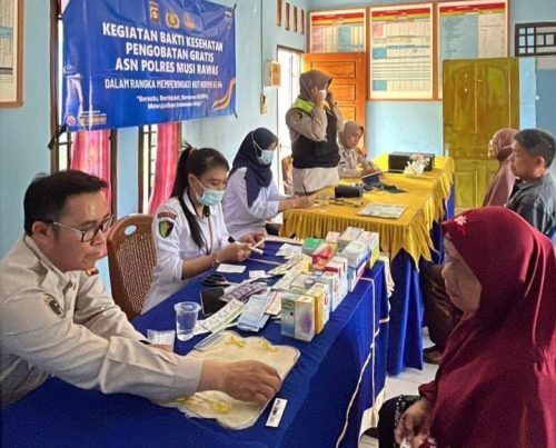 HUT Korpri ke-54, ASN Polres Musi Rawas Gelar Pengobatan Gratis di Desa Pedang