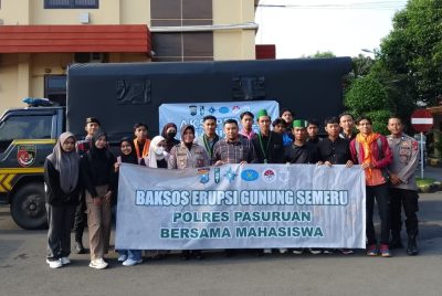 Polres Pasuruan dan Aliansi Mahasiswa Berangkatkan Bantuan Untuk Korban Erupsi Semeru