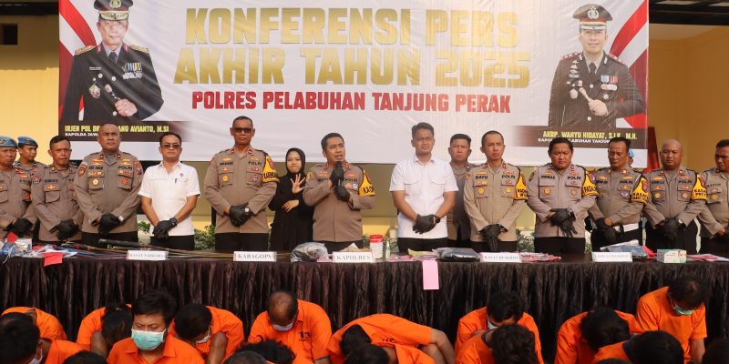 Polres Pelabuhan Tanjung Perak Berhasil Tekan Angka Kriminalitas Hingga 13 Persen di 2025