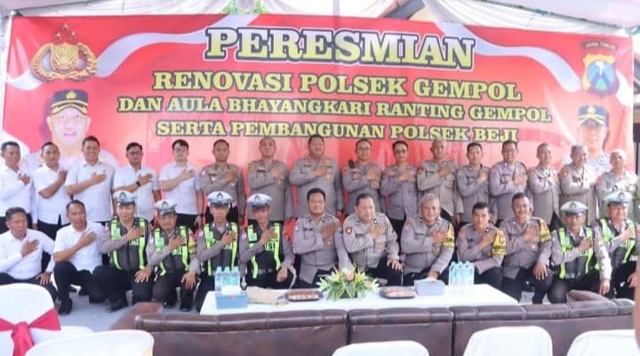 Resmikan Kantor Polsek Gempol dan Aula Bhayangkari, Kapolres: Polsek Penting Dalam Pelayanan Masyarakat