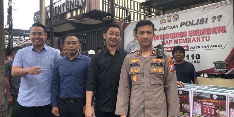 Jelang Isra Mi’raj Polsek Genteng, Bagi Sembako, Edukasi Kamtibmas Dan Sosialisasi Call 110