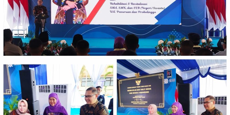Gubernur Jawa Timur Meresmikan Dan Rehabilitasi juga Revitalisasi 22 Unit Sekolahan Negeri Maupun Swasta Se Wilayah Pasuruan Dan Probolinggo