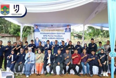 Wali Kota Lubuk Linggau Letakkan Batu Pertama Pembangunan Kantor DPD NasDem