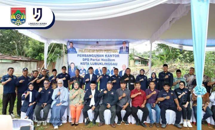 Wali Kota Lubuk Linggau Letakkan Batu Pertama Pembangunan Kantor DPD NasDem