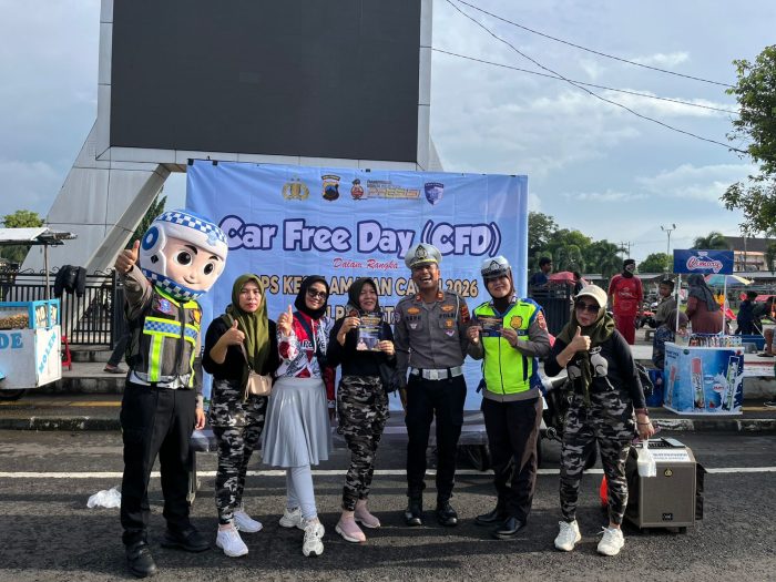 Satlantas Polres Batang Sosialisasikan Ops Keselamatan Candi 2026 Saat Car Free Day