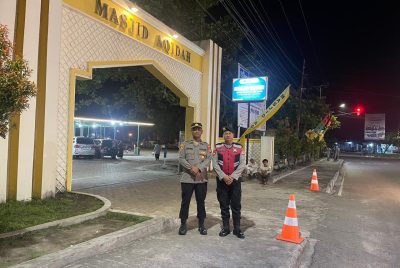 Amankan Ibadah Tarawih, Personel Polresta Palangka Raya Jaga Tiga Masjid Sekaligus