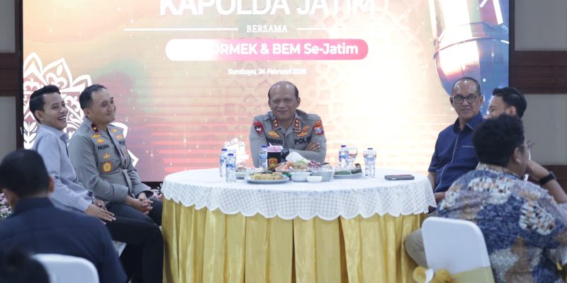 Kapolda Jatim Silaturahmi dan Buka Puasa Bersama OKP, ORMEK dan BEM Se-Jawa Timur