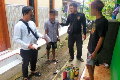 Polsek Karangdadap Temukan Warga Buat 15 Selongsong Petasan Saat Patroli KRYD