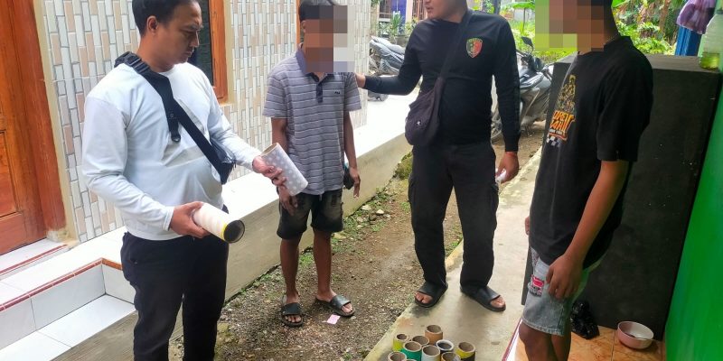 Polsek Karangdadap Temukan Warga Buat 15 Selongsong Petasan Saat Patroli KRYD