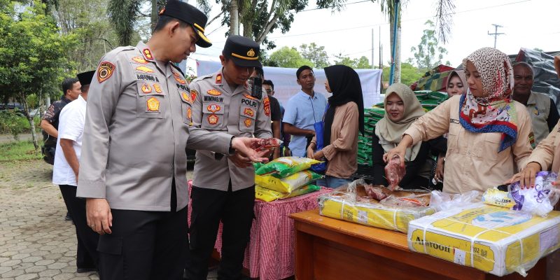 Polres Musi Rawas Gelar Gerakan Pangan Murah di Polsek Muara Beliti, Kapolres Hadir Bersama Pejabat Badan Pangan Nasional