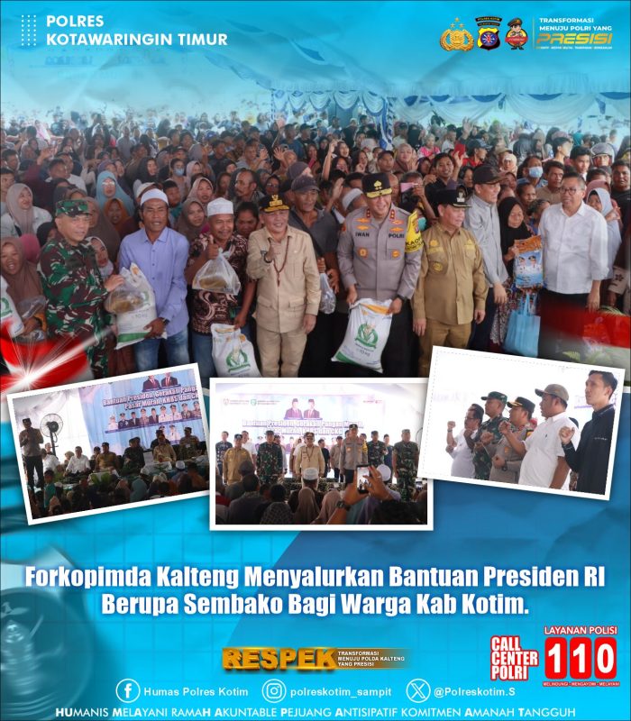 Wujud Kepedulian, Forkopimda Kalteng Salurkan Bantuan Presiden RI untuk Warga Kotim