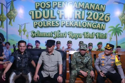 Solid! Plt Bupati, Kapolres, dan Dandim Pekalongan Kompak Cek Pos Pam Jelang Lebaran