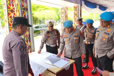Pos Terpadu Operasi Ketupat Polresta Palangka Raya Sambut Kunjungan Kabidpropam Polda Kalteng