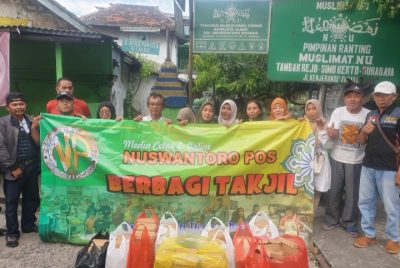 Media Online Nuswantoro Pos Berbagi 600 Takjil di Jalan Raya Kenjeran 113 Surabaya