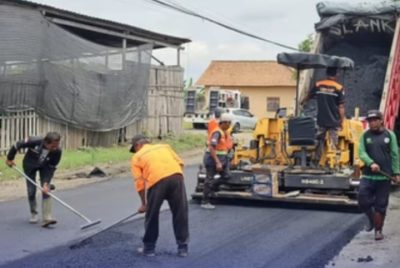 Dinas PUPR Nganjuk Tuntaskan Jalan Vital Dan Kembali Mulus Di Area Prambon