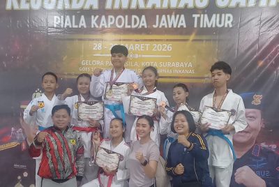 Kontingen Inkanas Polres Pasuruan Borong 6 Medali di Kejuaraan Karate Kapolda Jatim Cup 2026