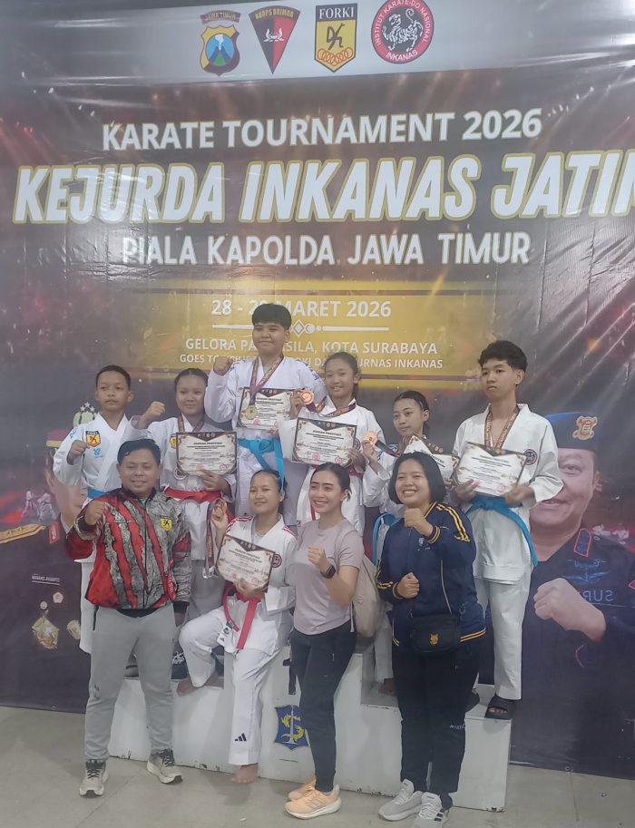 Kontingen Inkanas Polres Pasuruan Borong 6 Medali di Kejuaraan Karate Kapolda Jatim Cup 2026
