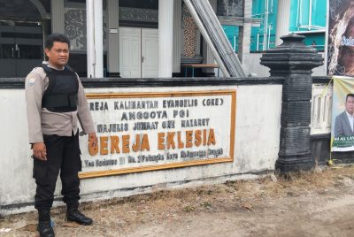 Cek Lokasi Pengamanan, Personel Polresta Palangka Raya Datangi Gereja Eklesia