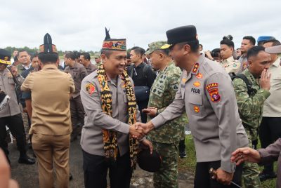 Kapolda Kalteng Sambut Kedatangan Kunjungan Kerja Menhan dan Tim Satgas PKH di Bumi Tambun Bungai