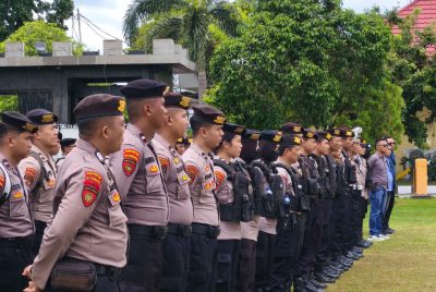 Polresta Palangka Raya Gelar Apel Kesiapan Pam Aksi Damai di Polda Kalteng