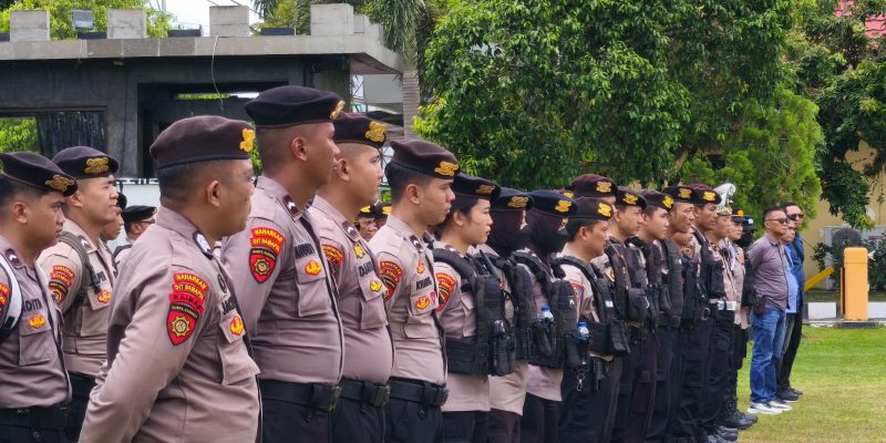 Polresta Palangka Raya Gelar Apel Kesiapan Pam Aksi Damai di Polda Kalteng
