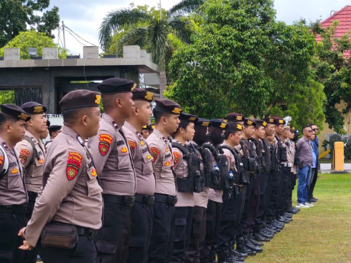 Polresta Palangka Raya Gelar Apel Kesiapan Pam Aksi Damai di Polda Kalteng