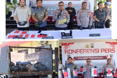 Polres Pasuruan Ungkap Tambang Andesit Ilegal di Purwosari, 5 Orang Ditetapkan Sebagai Tersangka