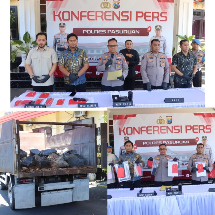 Polres Pasuruan Ungkap Tambang Andesit Ilegal di Purwosari, 5 Orang Ditetapkan Sebagai Tersangka