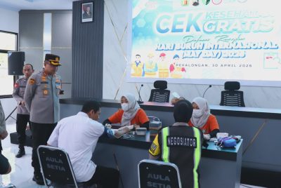 Polres Pekalongan Gelar Cek Kesehatan Gratis Untuk Buruh dan Ojol di Momentum May Day 2026
