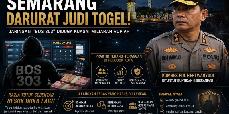 Judi Togel Diduga Kian Marak di Semarang, Publik Soroti Ketegasan Aparat