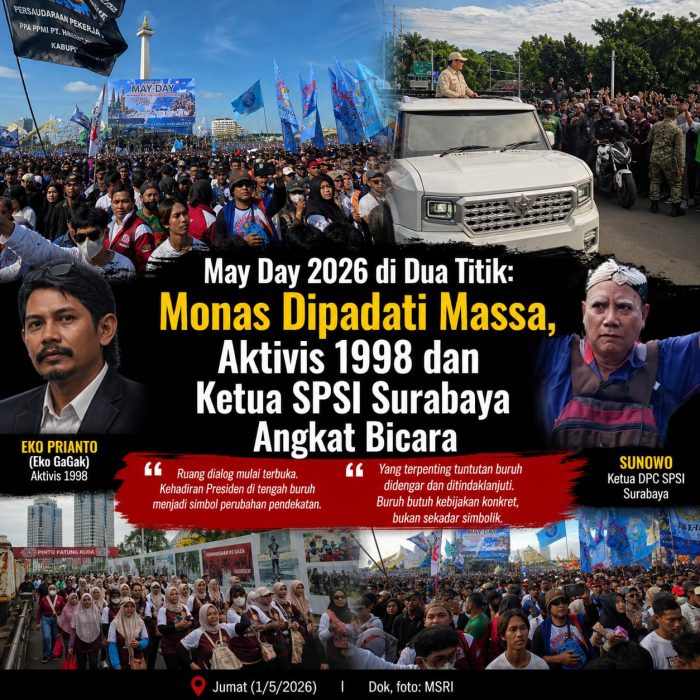 Eko Gagak dan Sunowo SPSI Surabaya Angkat Bicara: May Day 2026 Ribuan Buruh Padati Monas