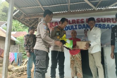 Kapolres Pasuruan Blusukan Salurkan Bantuan Sosial ke Warga Kurang Mampu di Pasrepan