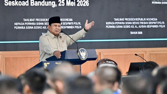 Presiden Prabowo Beri Taklimat Kepada 1.095 Perwira Siswa TNI-Polri di Seskoad Bandung