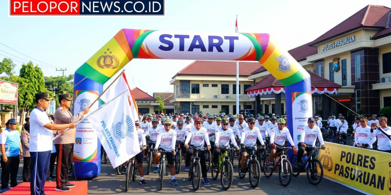 Gowes Bersama Ulama dan Masyarakat, Kapolres Pasuruan Ajak Wujudkan Daerah Aman dan Guyub