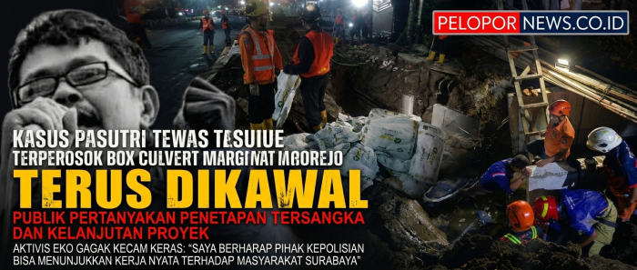 Kasus Pasutri Tewas Terperosok Box Culvert Margorejo Terus Dikawal, Publik Pertanyakan Penetapan Tersangka dan Kelanjutan Proyek